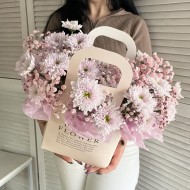 Сумочка с розовыми хризантемами Сумочка с розовыми хризантемами